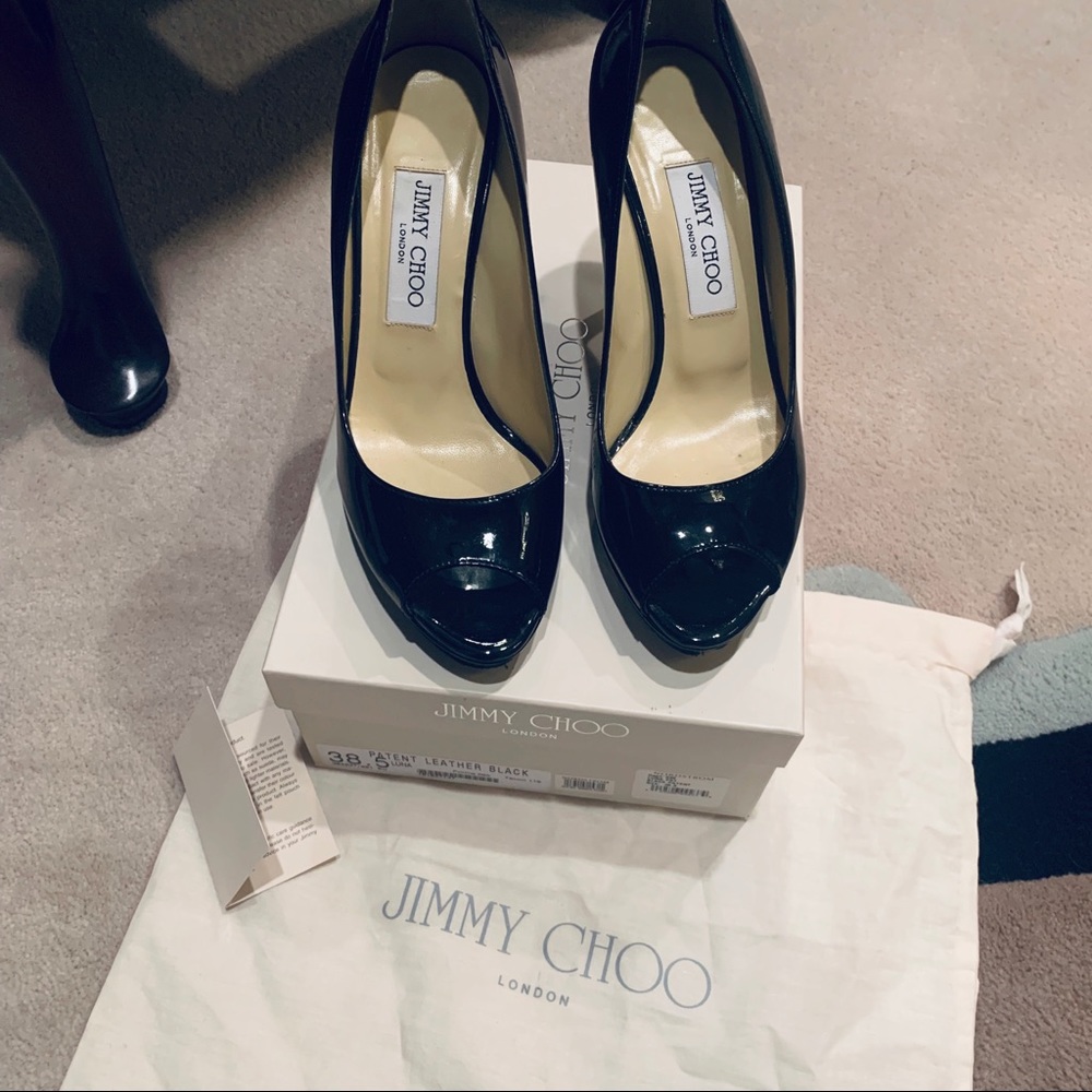 Jimmy Choo Black Luna Leather Heels - Picture 4 of 8